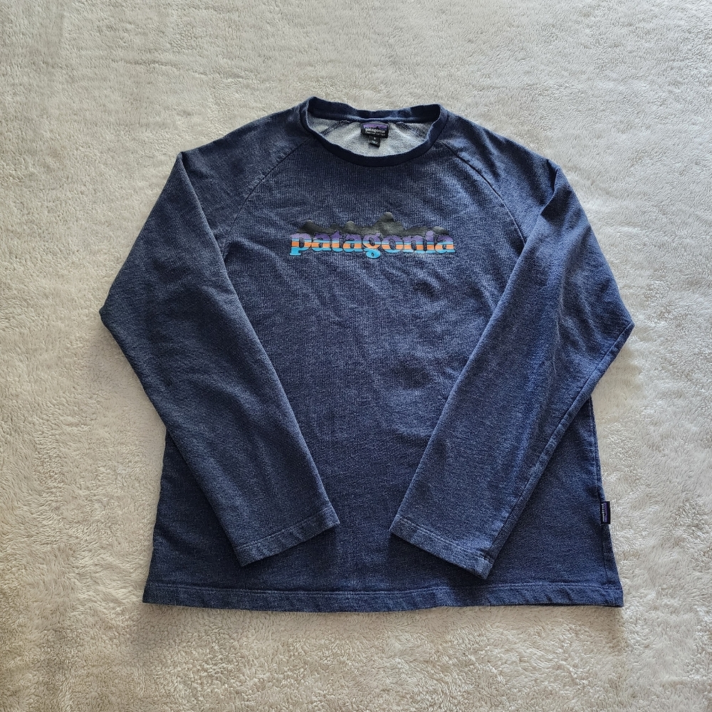 Patagonia Nightfall Fitz Roy Lightweight Crew Sweatshirt, Men's Medium - Navy - Picture 11 of 12